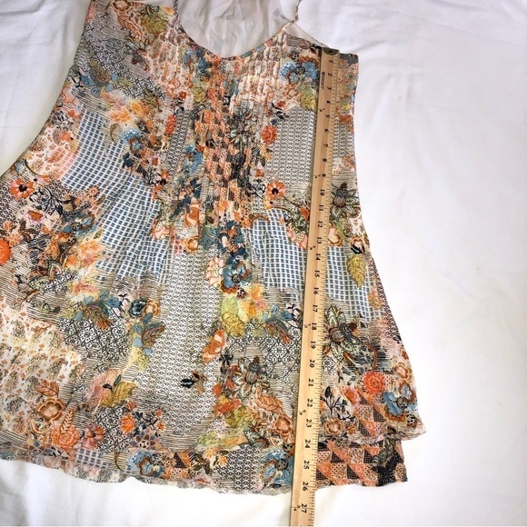 Sanctuary Sleeveless Mixed Print Summer Dress Size S Pleated Tiered Viscose - Picture 9 of 12